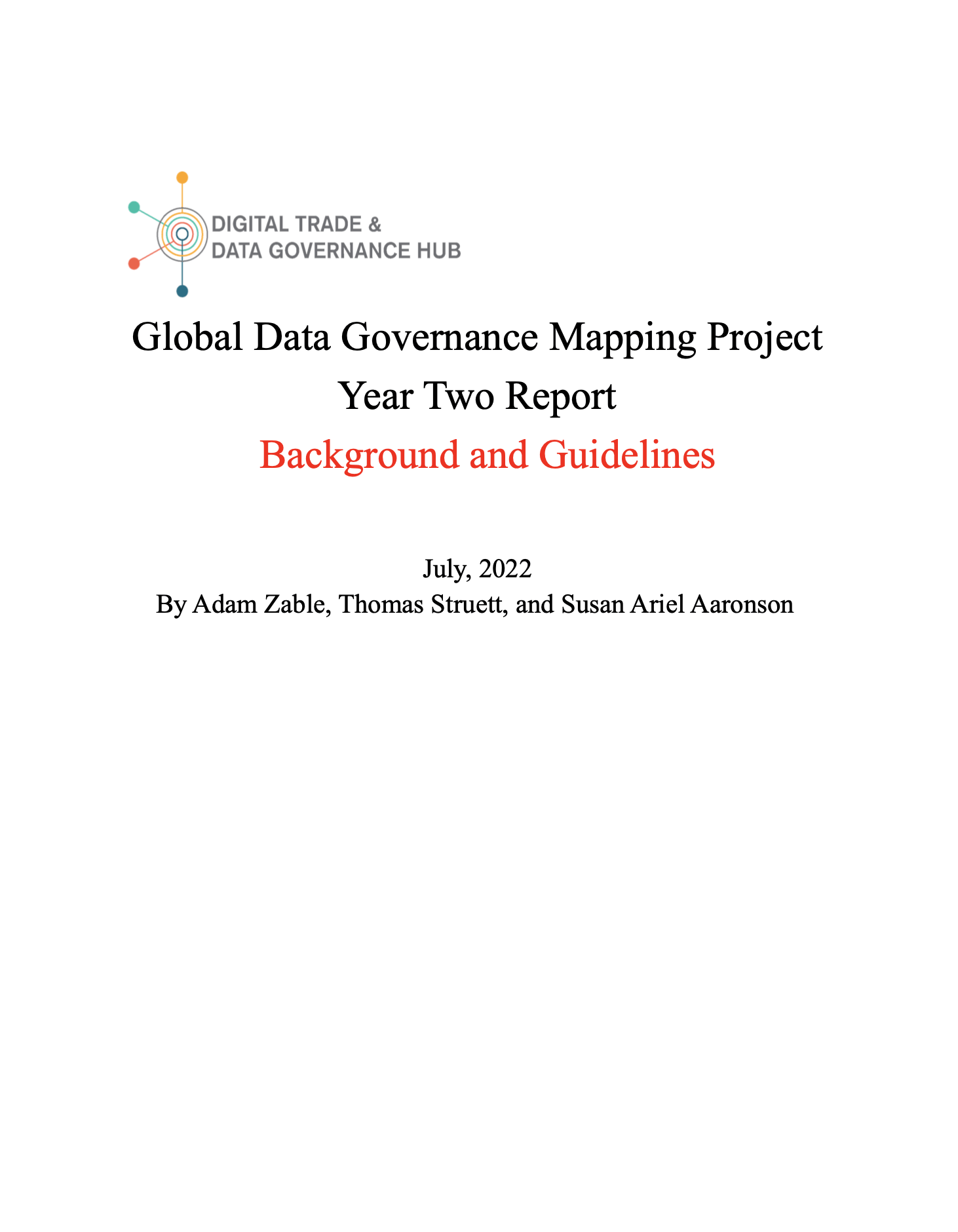 Global Data Governance Mapping Project - Year 2 Background and Annex